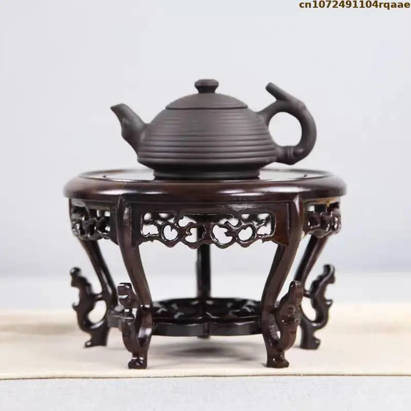 Ebony Standing Flower Bonsai Plant Wooden Shelf Flower Pot Sorting Table Display Rack Plant Log Lathe Scaffold Flowerpot Holder