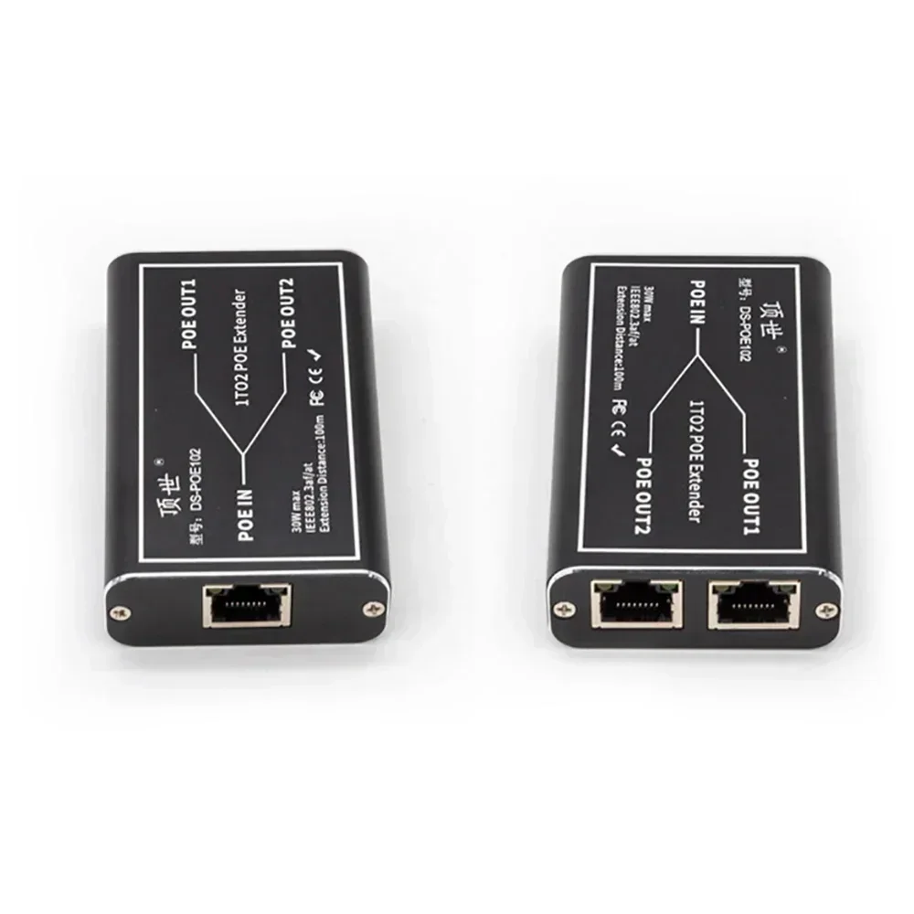 Gigabit POE Extender 2 Port 100/1000M Network Switch Repeater 30W IEEE802.3af/at Plug&Play for PoE Switch NVR IP Camera