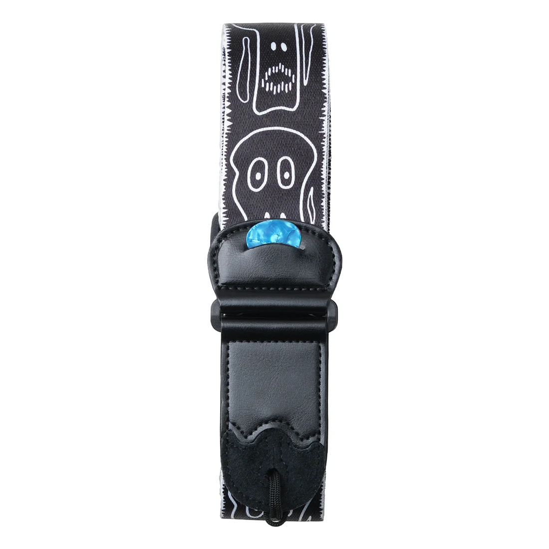 Adjustable Color Print Polyester Guitar Strap with Plectrum Holder