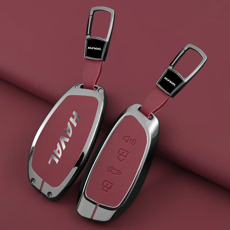Premium Zinc Alloy Car Key Case with Keychain Attachment