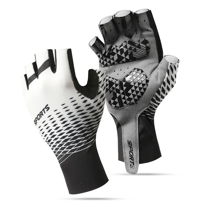 Cycling Gloves Men's Summer Sports Sunscreen Breathable Sweat-absorbent Half Finger Outdoor Fishing Bicycle Gloves Men and Women 2