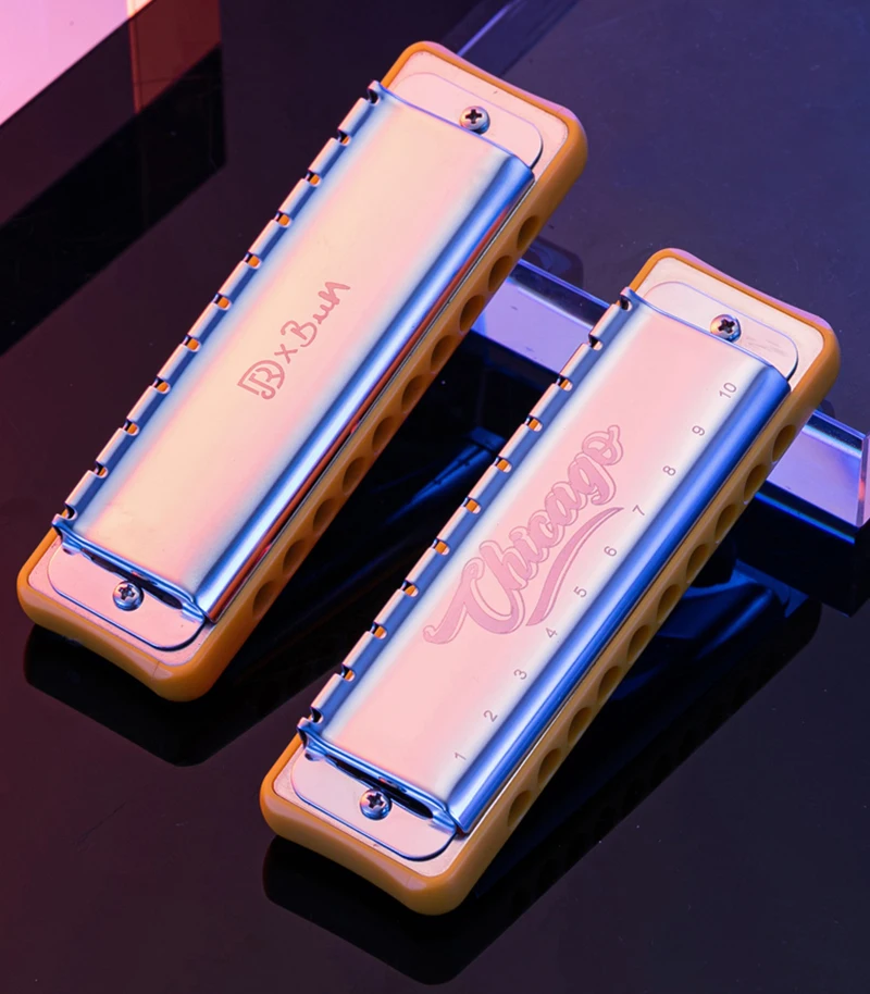 JDR Chicago Harmonica Blues Paddy Harp Diatonic Professional Armonica Mouth Organ 10 Holes Instrumentos Musicales Instruments