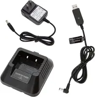 Baofeng Charger UV-5R BF-F8HP Charger Two-Way Radio Charger 100v-240v with Adapter + USB Charger Cable for UV-5R Series Walkie 1