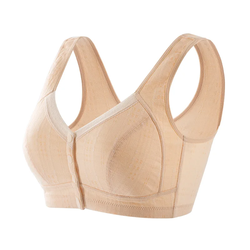 thumbnail image 1 of Lencería de talla grande sin aros para mamá y niña, ropa interior con botones frontales, chaleco de algodón suave para mujer, sujetador para mediana edad y ancianos, 1 of 5