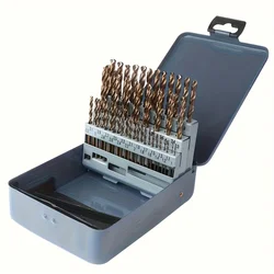 51 - Piece Precision Cobalt Twist Drill Bit Set with Iron Storage Box for Hard Metal and Aluminum Drilling (Huihe51Pcs)