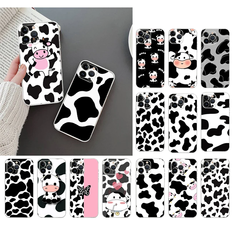 

Cow Milk Print Phone Case For iphone 15 14 Pro Max 13 12 11 Pro Max XSMax XR 12 13 mini 14 Plus