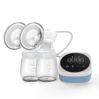 Double Breast Pump Portable Electric Breast Pump Hands Free Comfort Milk Collector for Breastfeeding with LED Screen BPA-free 1