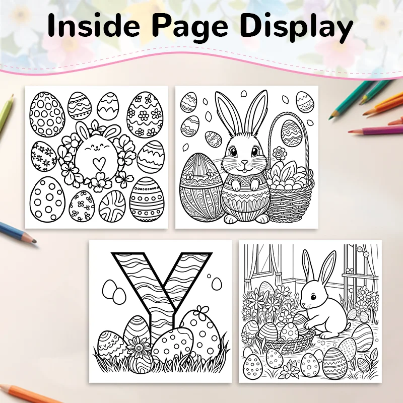 Adult Picture Book: Enchanting Easter Bunny Coloring Book with Dreamy Scenes for Relaxation and Creativity 4