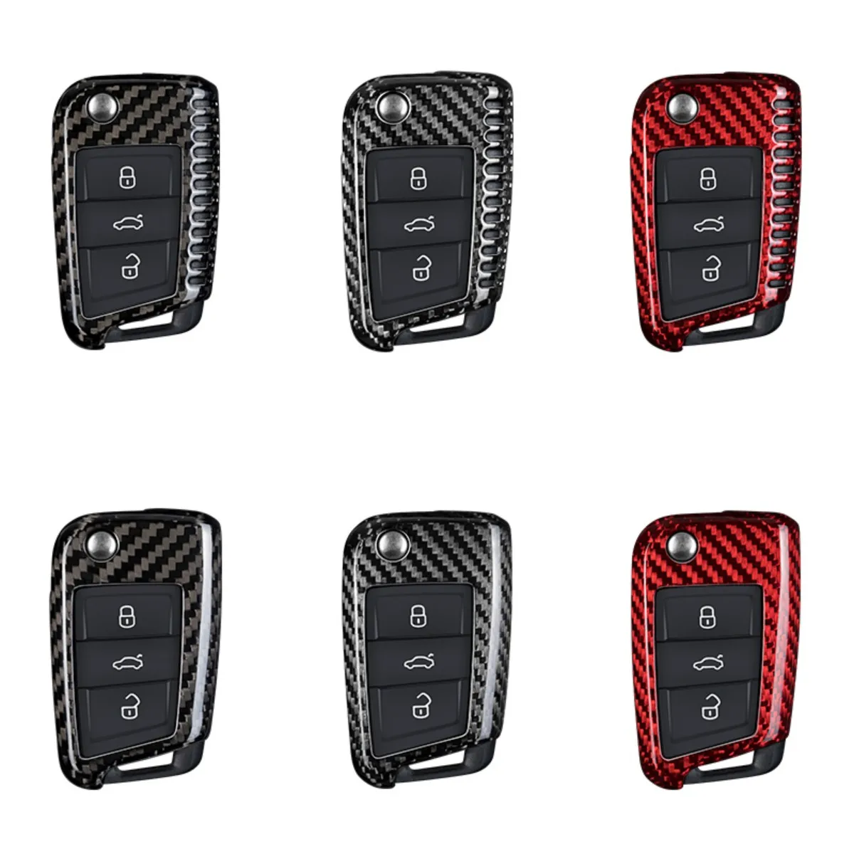 Sleek Carbon Fiber Car Key Case Cover