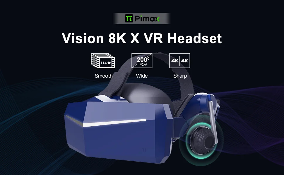 Pimax Vision 8KX VR Ultra Clear Headset 8K Plus Virtual Reality Stream Game Glasses Hand Tracking Controller 3D Stereo Helmet