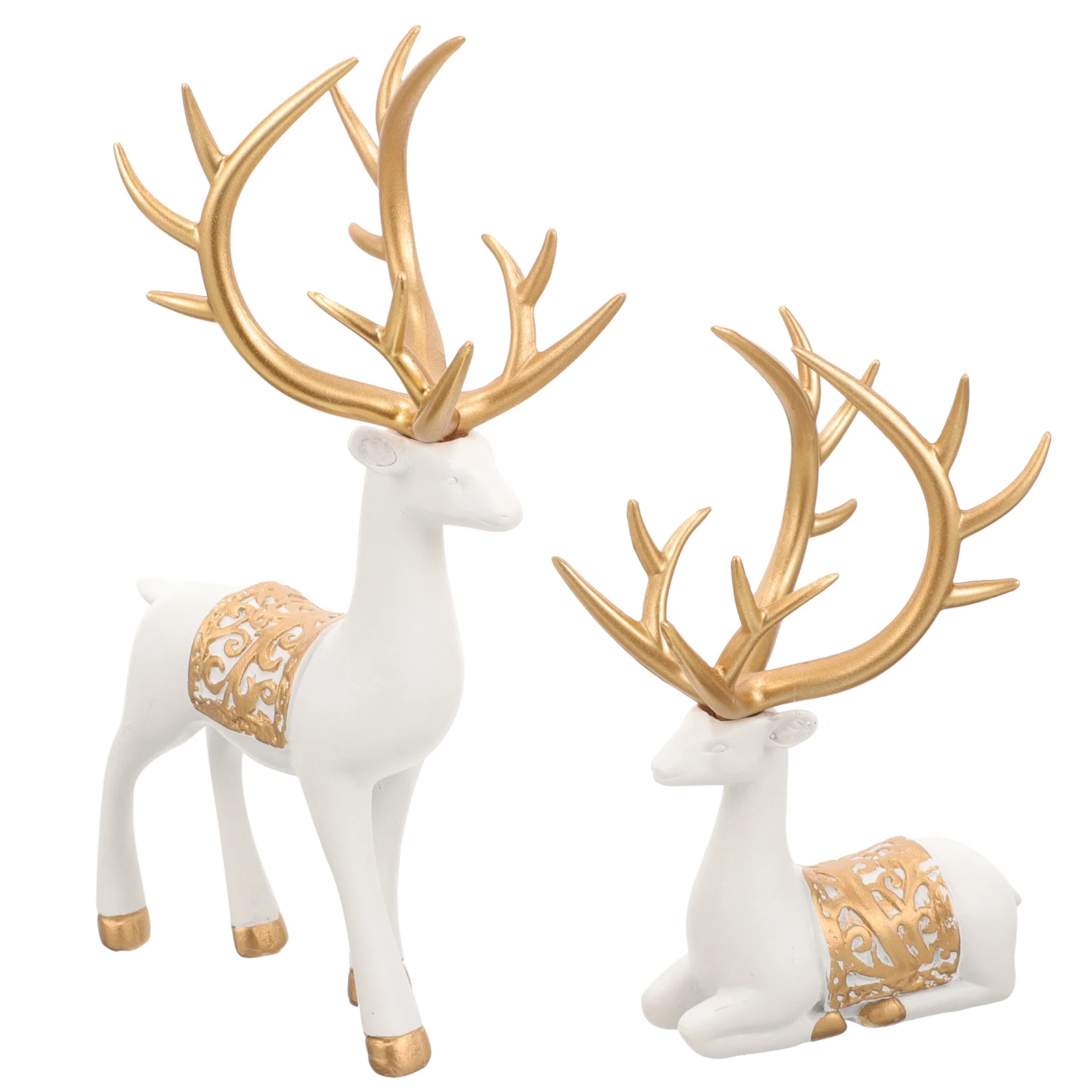 

Crafts Ornament Tabletop Deer Decorations Platinum Elk Christmas Figurines Reindeer Decors Office