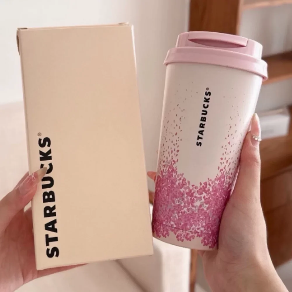 كوب قهوة ستاربكس الحراري بتصميم زهر الكرز - ستانلس...