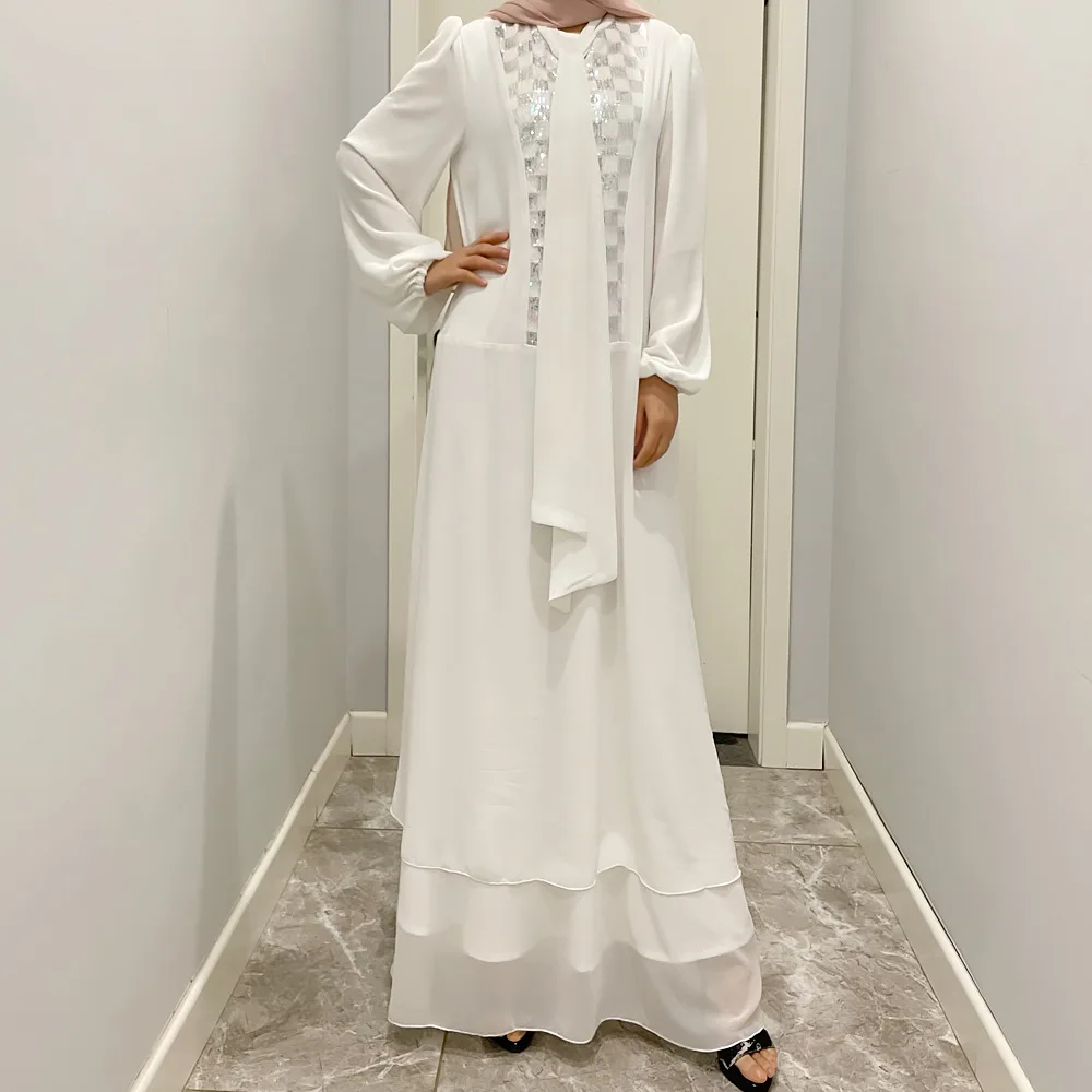 

Ramadan Dubai Arabic Muslim Party Dresses Women Turkish Islamic Clothing 2023 Elegant Kaftan Chiffon Maxi Long Dress Abayas