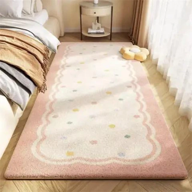 VIKAMA พรมข้างเตียงทนความร้อนสำหรับฤดูหนาว-ฤดูใบไม้ผลิสำหรับห้องนอนหลัก, ผ้าห่มโต๊ะกาแฟโซฟาซักด้วยเครื่องได้, ของตกแต่งบ้าน 1