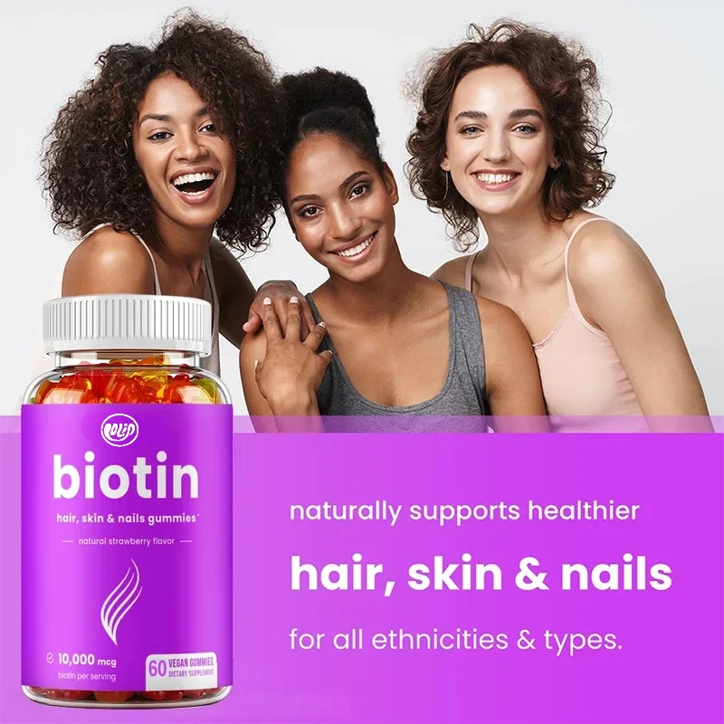 Biotin Gummies 10,000 Mcg-Promotes Hair Growth, Skin and Nail Health, Promotes Hair Growth