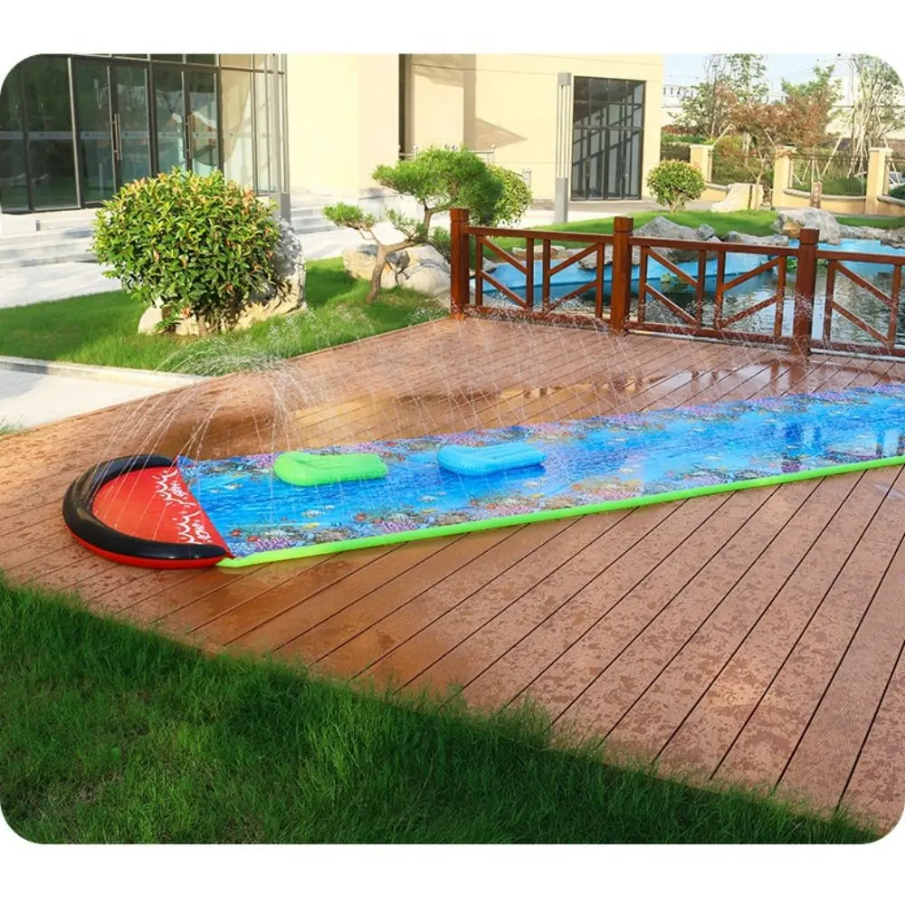 Triple Lane Slip Slides, 16 Feet Slip and Slide with Body Boards for Outside Garden Backyard, Outdoor Summer Water Lawn Slides T 3