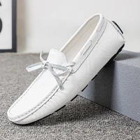 Spring Luxury Brand Loafers Soft Sole White Casual Shoes Designer Soft Leather Versatile Fashion Business Driving Leather Shoes 1