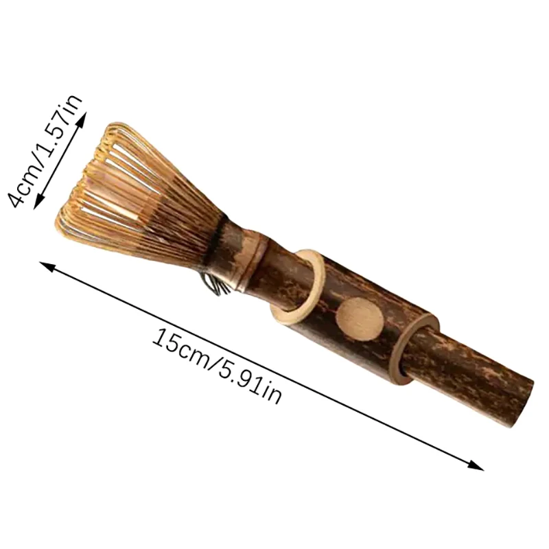 Matcha Whisk With Long Handle Matcha Powder Brush Tool Ceremony Accessory Japanese Style Handcurled Bamboo Tea Whisk