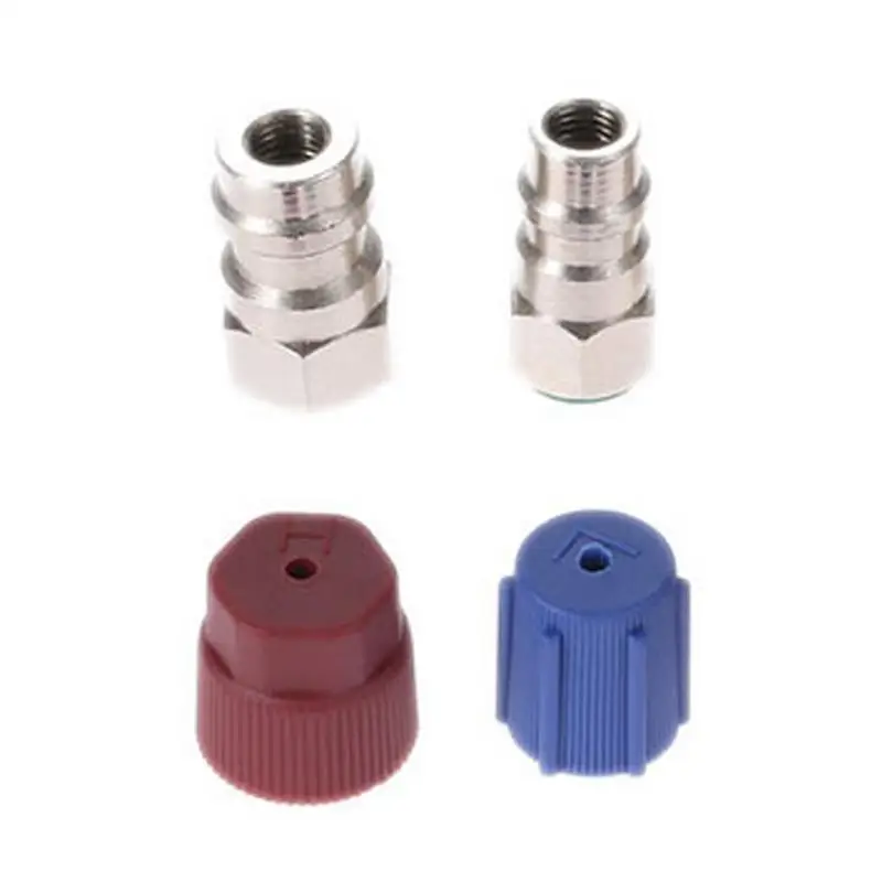 R12  R134a 개조 키트 R12  R134 A 고/저 AC 피팅 포트 개조 변환 어댑터 표준 자동 공기에 적합