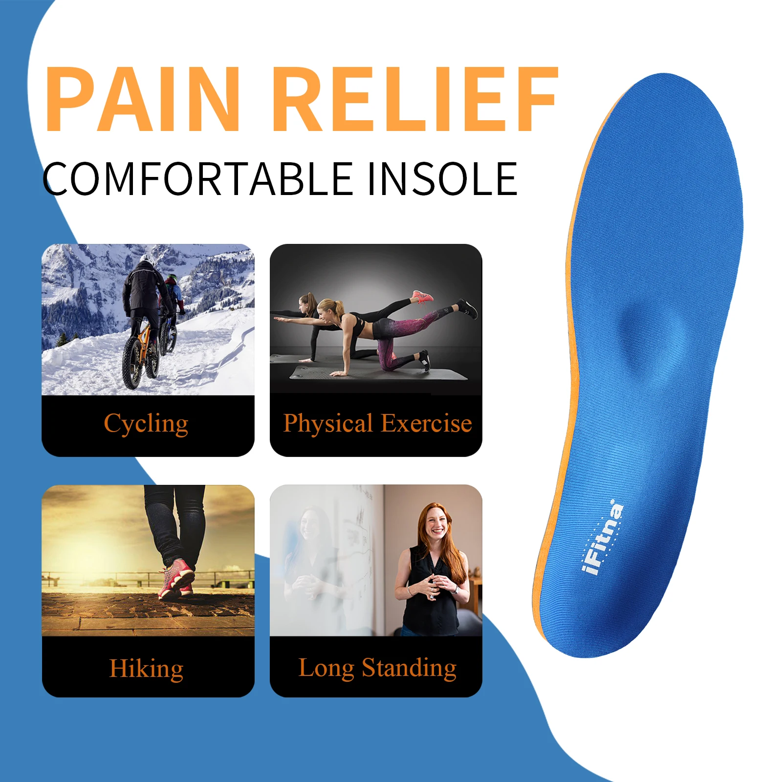 iFitna Flache Füße Orthopädische Arch Support Einlegesohlen Sneakers Sole Frauen Plantarfasziitis Ferse Schmerzen Männer Orthesen Einlegesohlen Schuh Einsätze Pad – Detail 10