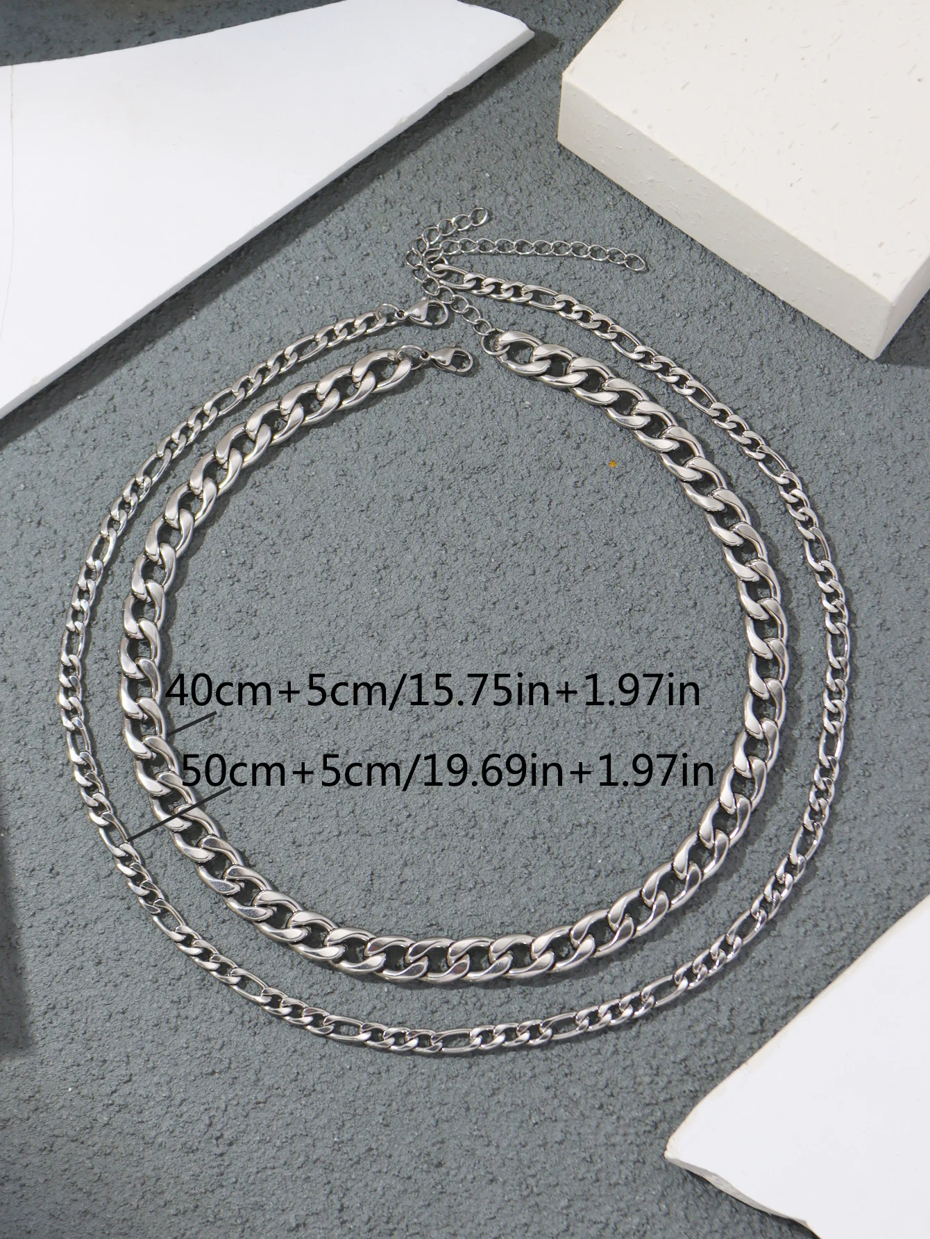Stainless Steel Chunky Chain Layered Necklace Jewelry Heavy Metal