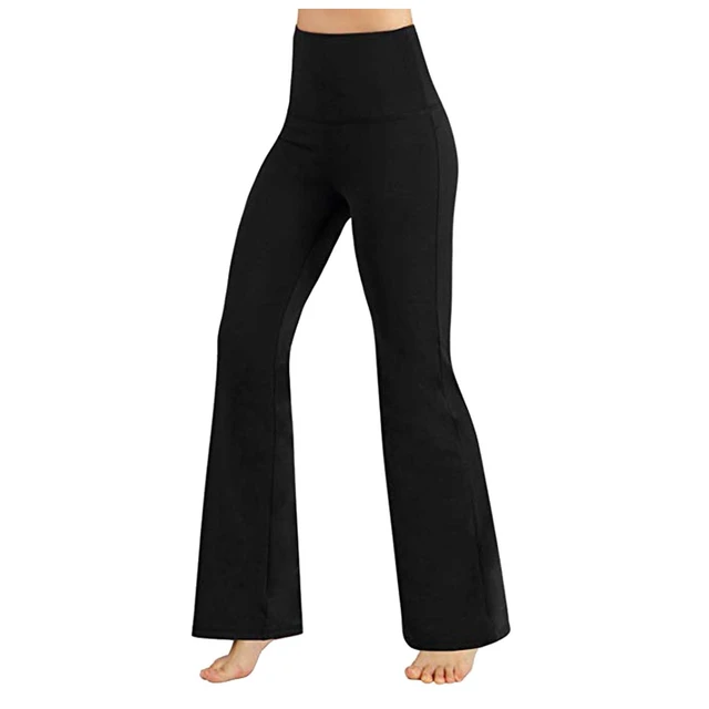 2023 Middle Waist Flare Pants For Women Tummy Control Workout Long