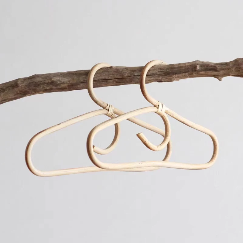 Rattan Hanger Handmade Rattan Coat Rack for Kids Adult Coat Rack Garments Organizer Dress 's Hanger Wall Hooks Children's Hanger 5