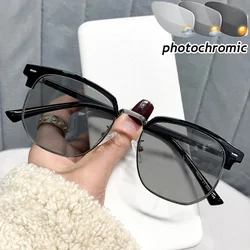 Ultralight Half Frame Photochromic Minus Glasses Luxury Ladies Myopia Eyeglasses Finished Optical Prescription Eyewear Diopter