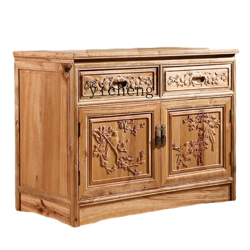 

Zc Solid Wood Chinese Style Full Camphor Wood Cabinet Handle Antique Locker Drawer Kitchen Cabinet