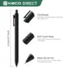 Kaco Pure Refillable Retractable Gel Pen Black Ink 0.5mm Medium Pen Tip 10 Pack Casual Quick-Drying Aesthetic Note Pen Office Su 6