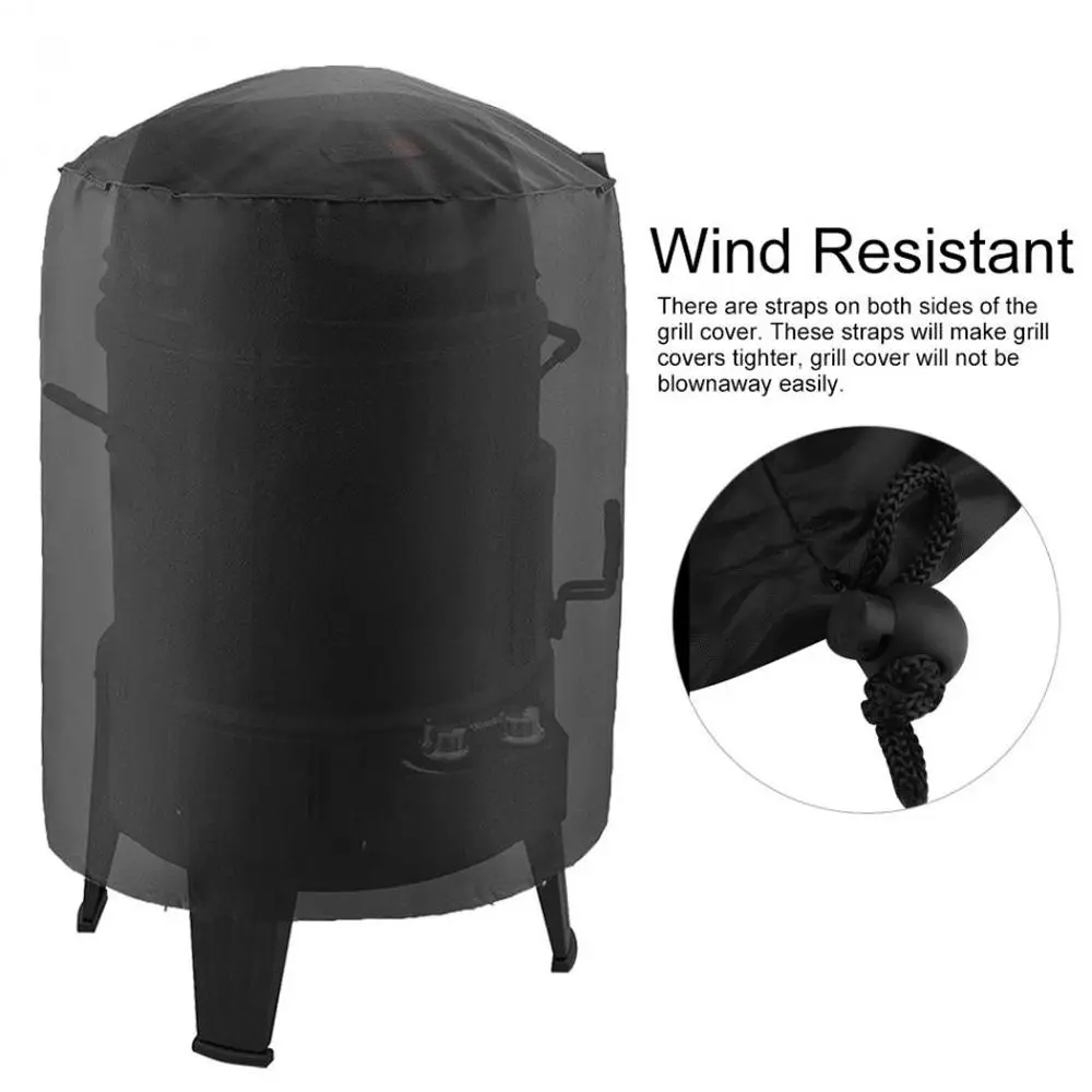 Round Black Gas Rain Outdoor Charcoal BBQ Cover BBQ Accessories Protective Grill Protector