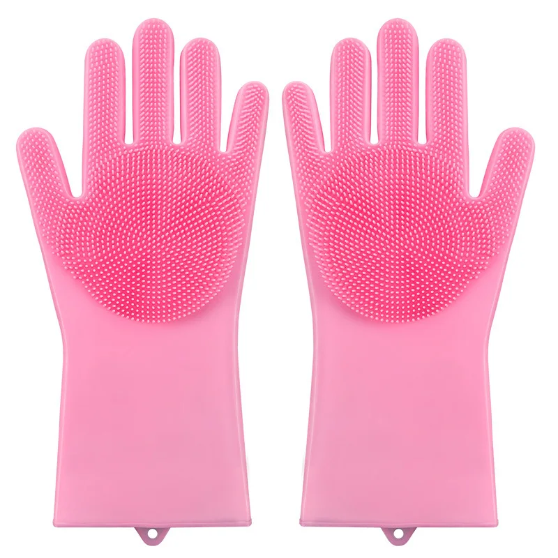 Description Picture 6 of itemSilicone dishwashing gloves, household kitchen anti scald brush, dish washing tool, pet bath, thick anti scratch