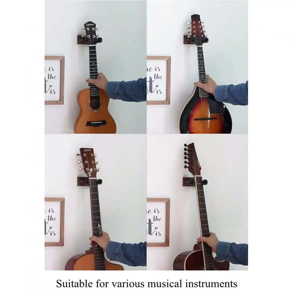 Gitaarstandaard voor gitaar, wandhouder voor gitaar, horizontale haak Gitaarstandaard voor gitaar, wandhouder voor gitaar, horizontale haak