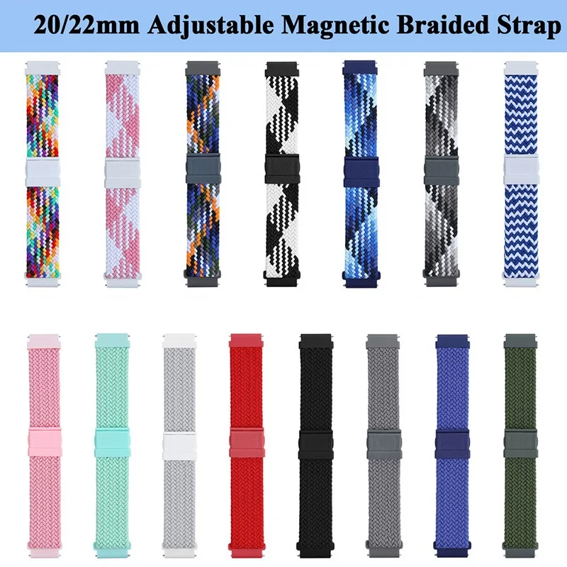 

20 22mm braided magnetic clasp smart strap for Huawei Watch GT3 GT 3 Pro 42 43 46mm wristband GT2 Pro strap bracelet