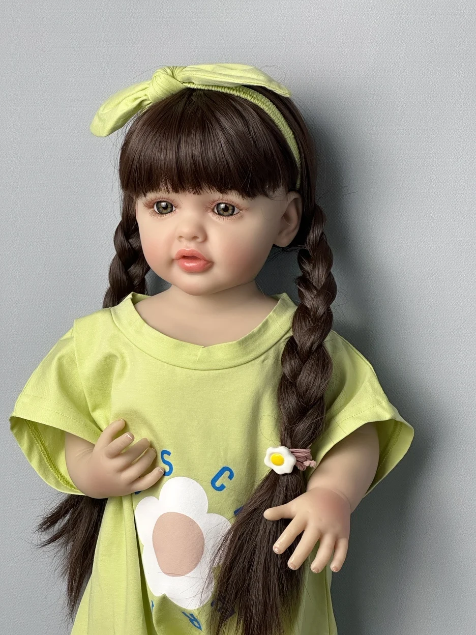 Realistic 55 CM 22 Inch Reborn Baby Lifelike Stand Girl Doll Full Soft Silicone Body Princess Toddler Bebe Birthday Gift 4