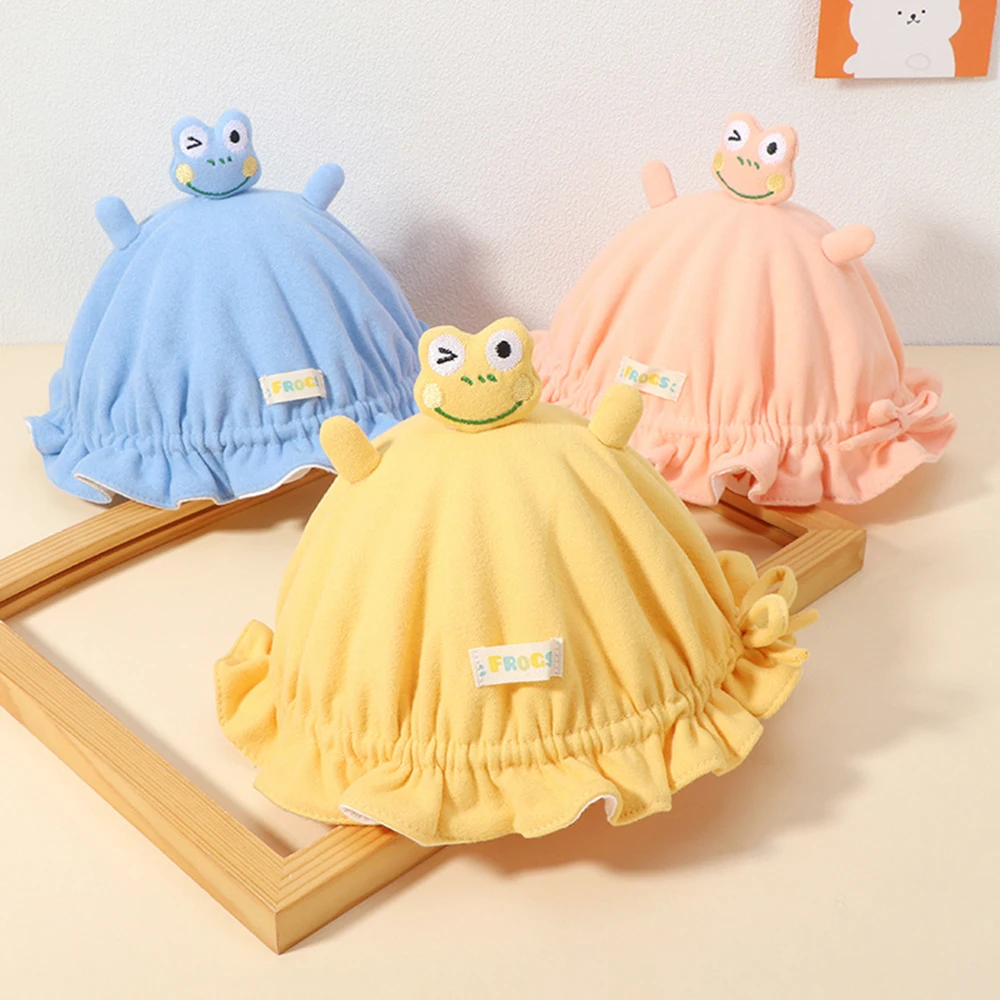 

Baby Hats For Autum And Winter Cartoon Frog Baby Sun Cap Lovely Princess Bucket Hat Children's Adjustable Sun Shading Caps