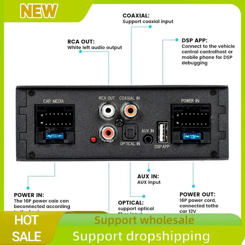 Excellent Car Digital Signal Processor Amplifier For Radio Stereo Subwoofer With Fiber Optic Input Plug And Play