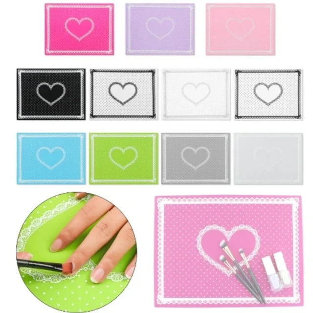 1pc Silicone Nail Mat Foldable Nail Art Salon Lace Wave Hand Rests Heart  Folding Washable Table Pad Durable Art Manicure Tool - AliExpress