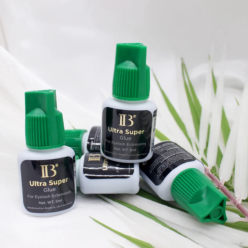 Korea Original IB Ultra Super Glue for Eyelash Extensions 5ml Professional IB Green Cap Glue False Lash Adhesive Makeup Tools 6