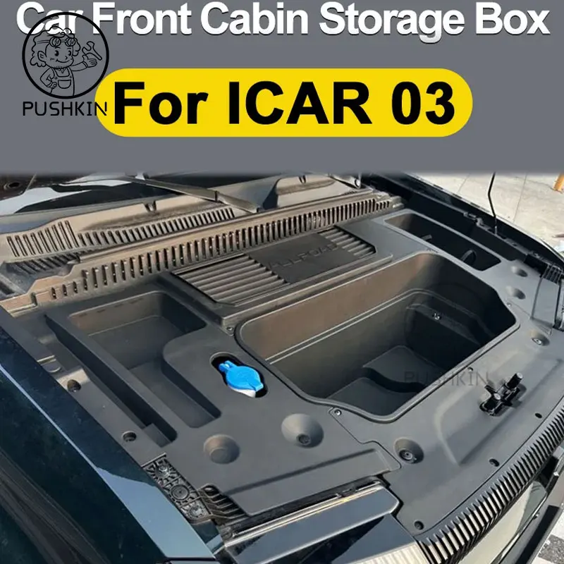 For Chery ICAR 03 Jaecoo 6 J6 EV 2024 2025 Front Trunk Hood Storage Box 