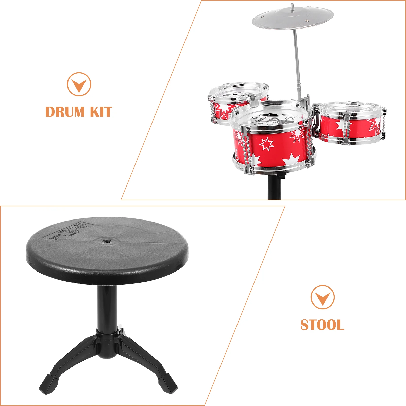 Children's Drum Kit Toddler Preschool Toy Musical Instrument Baby Gift Infant Developmental Toys Educational Kids Plastic Musical Percussion Instruments