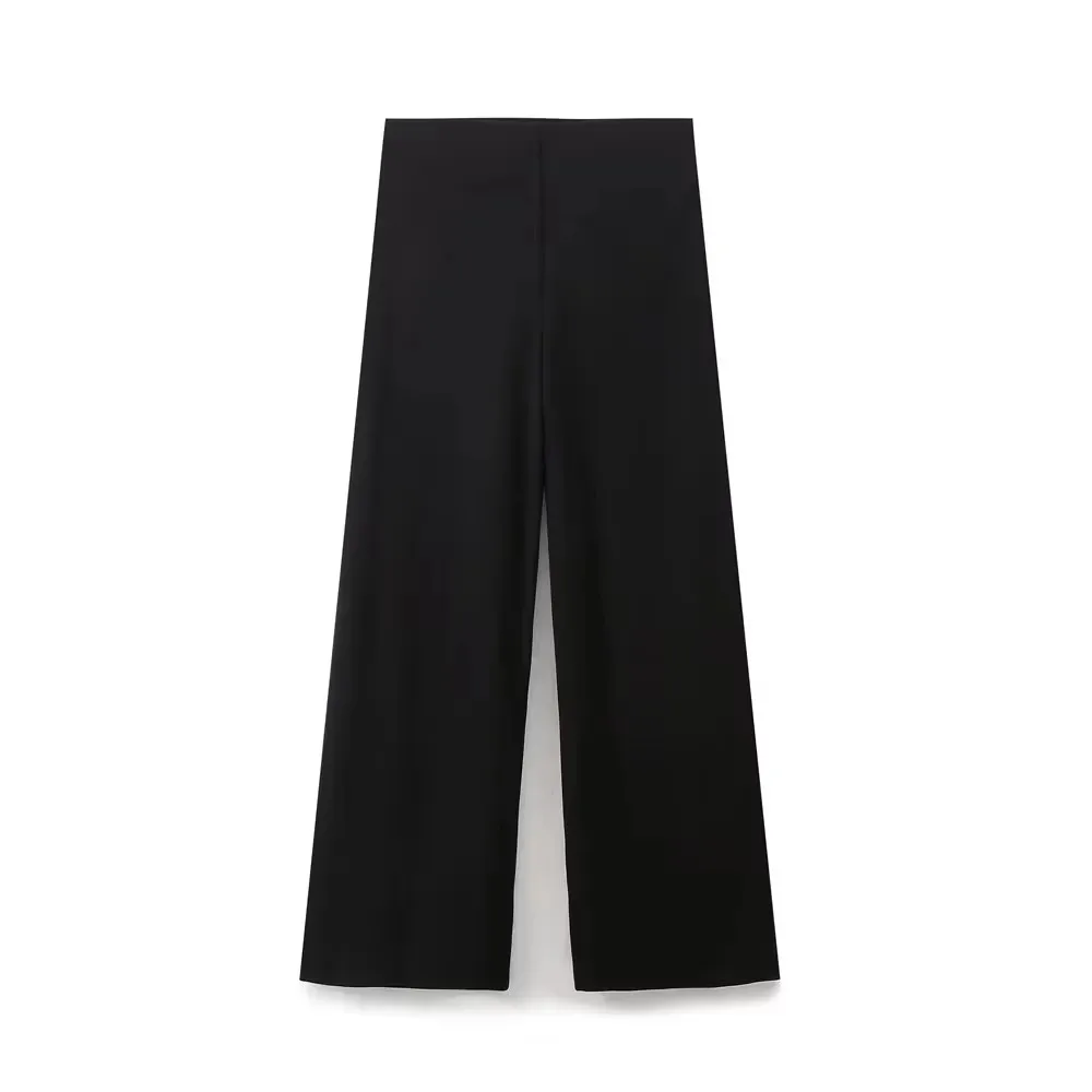 HH Women Fashion Vintage Solid Wide Leg Pants Elastic Waist Loose Casual Trousers For Woman 2024 Basic Pant