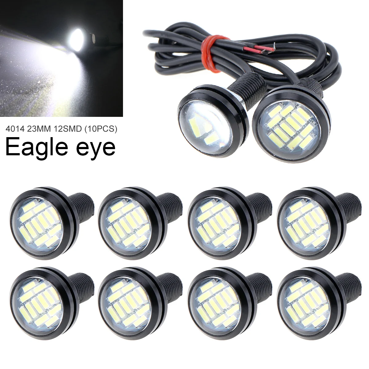 

10 шт., двухцветные Автомобильные противотуманные лампы Eagle Eye 12 светодисветодиодный, 4014 дюйма
