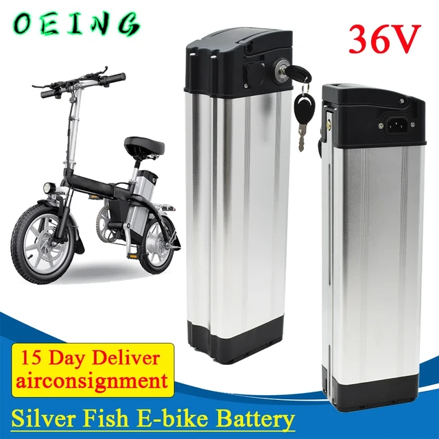 36V 10AH 20AH Silver Fish Lithium Ebike Bateria Akku 500W 24V 36 V