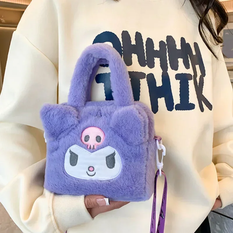 

Симпатичная плюшевая сумка Sanrio 산리리오 аниме Cinnamoroll Kuromi Plushies рюкзак для девочек сумки на плечо мультяшная Мелодия Сумочка детские подарки