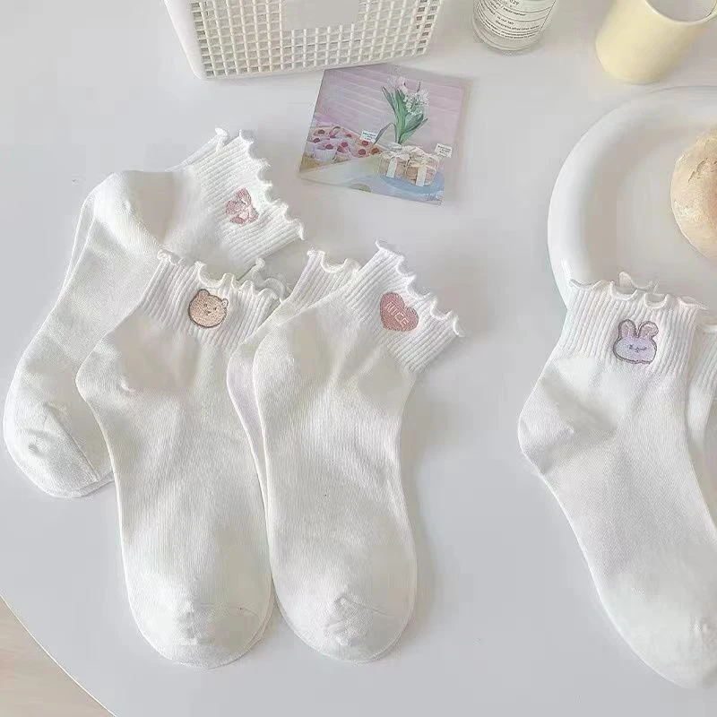 Socks-Female-Spring-Summer-Thin-White-Medium-Tube-Socks-Japanese-Sweet ...