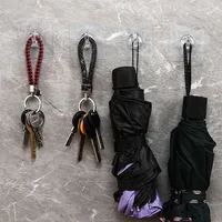 5-50PCS Wall Hooks Transparent Strong Self Adhesive Key Towel Door Wall Hanger Hanging Kitchen Bathroom Accessories Hooks 6