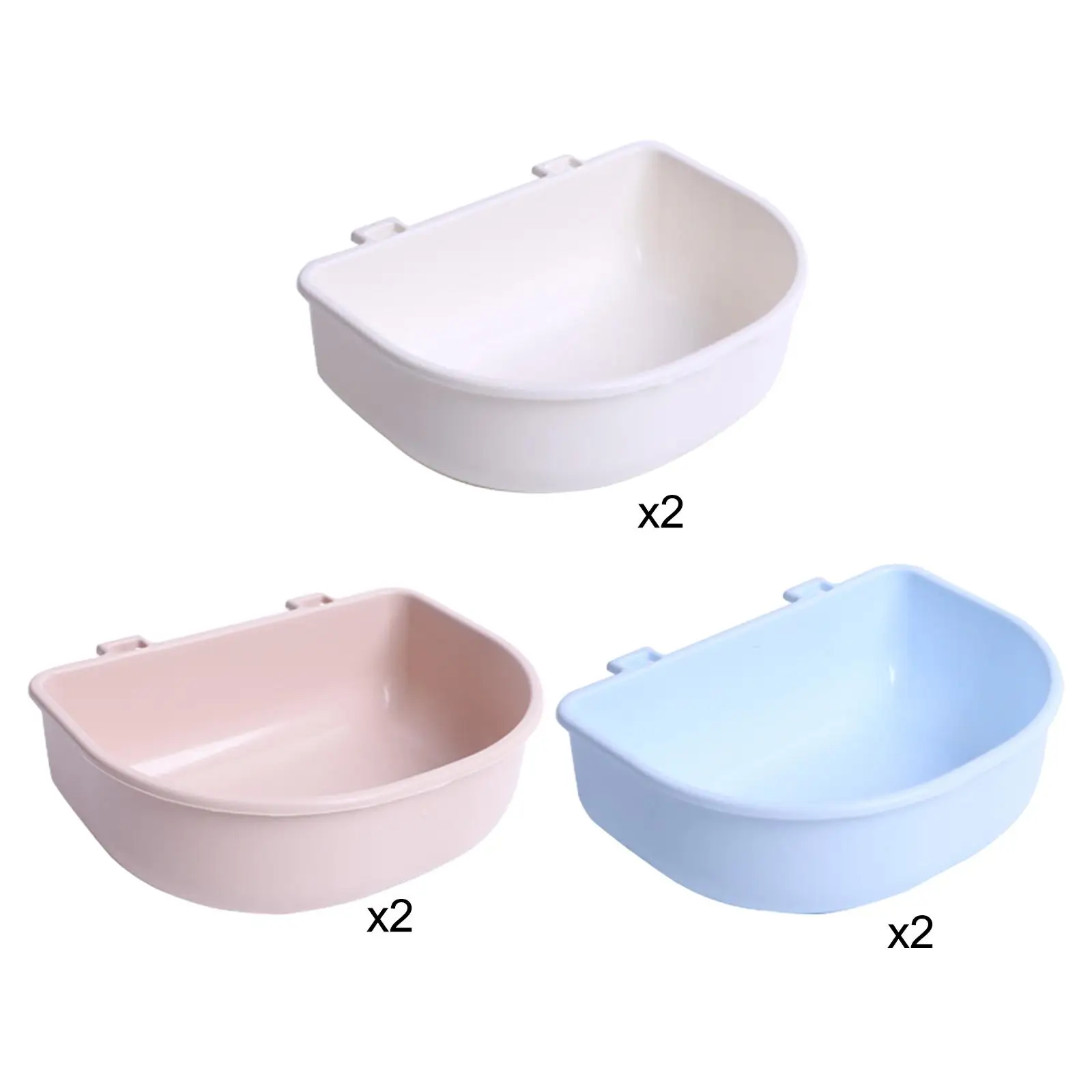 2Pcs Pet Crate Hanging Bowls Multipurpose Easy to Mount Durable Slow Feeding for Cat Guinea Pigs Small Dogs Rabbit Kitten