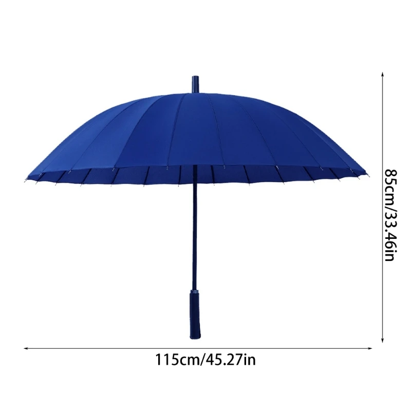 Practical Business Umbrella Large Size 24 Rib Long Handle Umbrella Travel friendly Rain Cover Rain Gear for Protections wind resistant umbrella