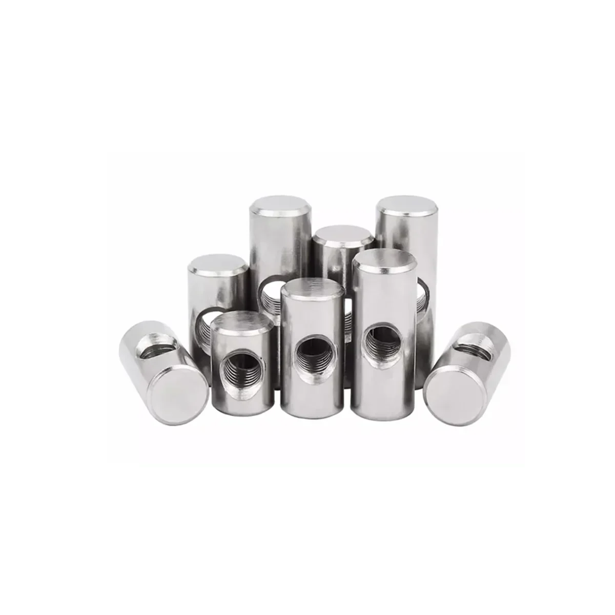 304 Stainless Steel Cylindrical Pin / Cross Hole Pre Embedded Connecting Nut / Irregular Hammer Nut M4M5M6